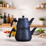 Granit Kaplama Siyah Çaydanlık