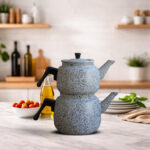 Granit Kaplama Çaydanlık Krem-Gri